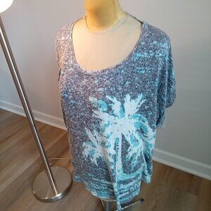 Turquoise 3X Palm Beach Shirt
